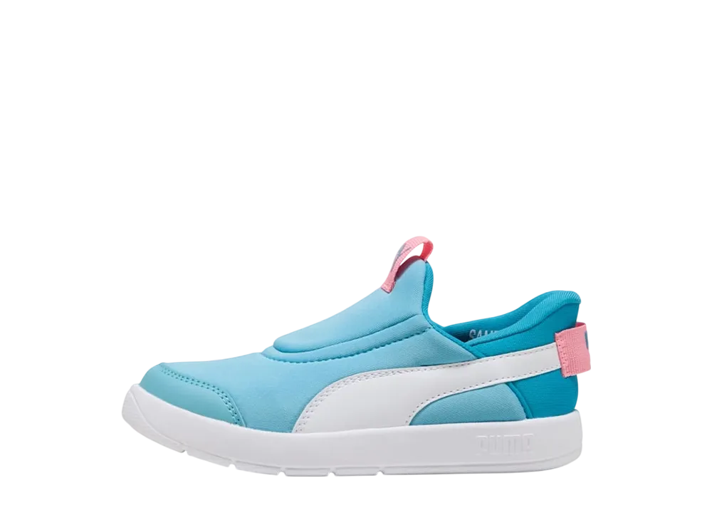 プーマ PS コートフレックス V3 イーズイン "アクア/プーマホワイト/ピンクスケープ" (キッズ)