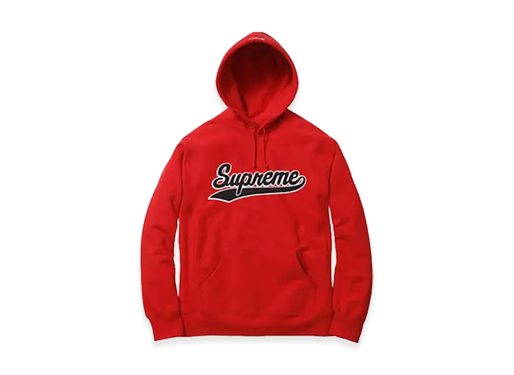 Supreme Chenille Script Hooded Sweatshirt (15FW) "Red"