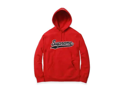 Supreme Chenille Script Hooded Sweatshirt (15FW) "Red"