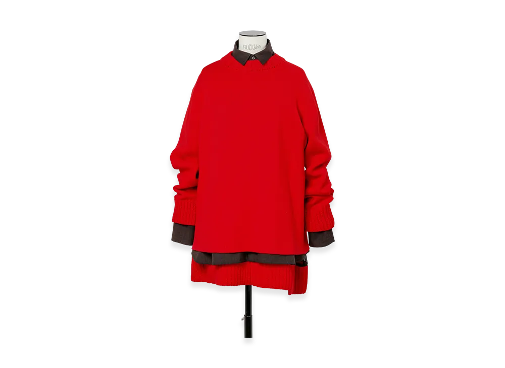 sacai Suiting x Wool Knit Dress 