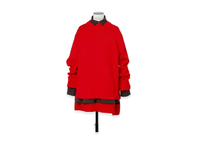 sacai Suiting x Wool Knit Dress "Red/Brown"