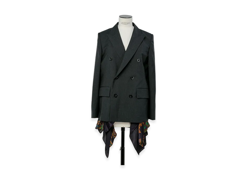 sacai Suiting x Paisley Print Jacket "Black/Black"