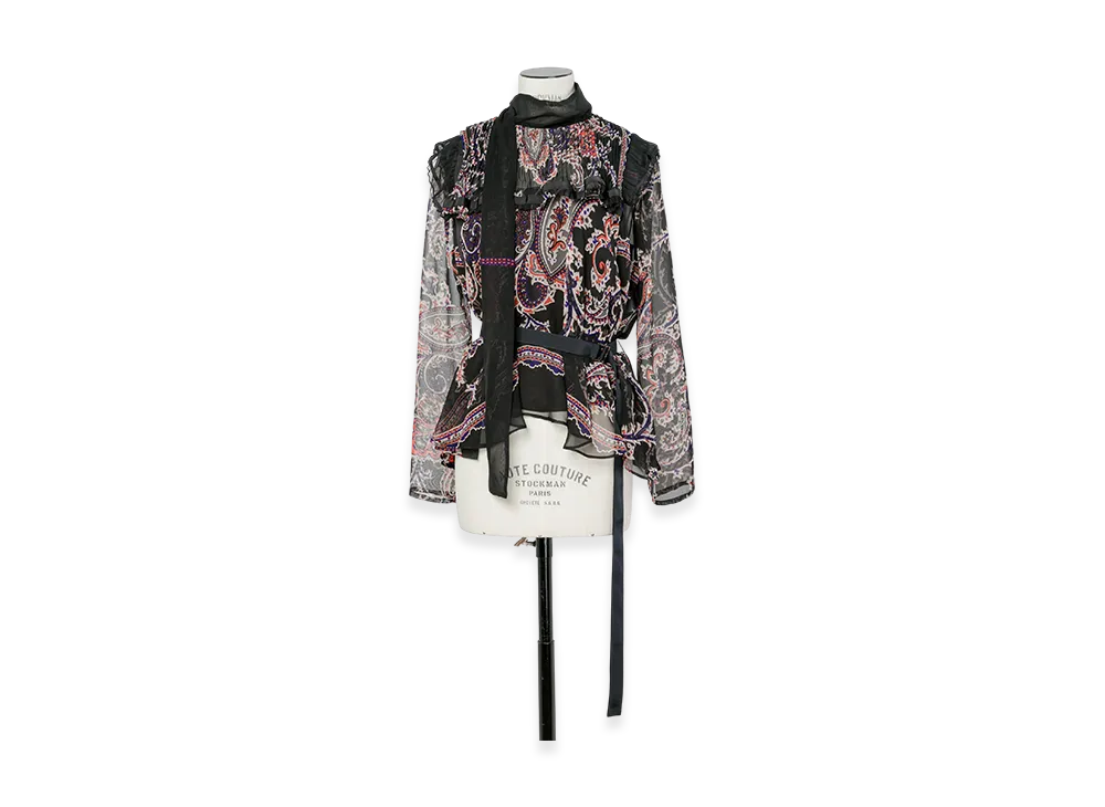 sacai Paisley Print x Wool Knit Pullover "Black"