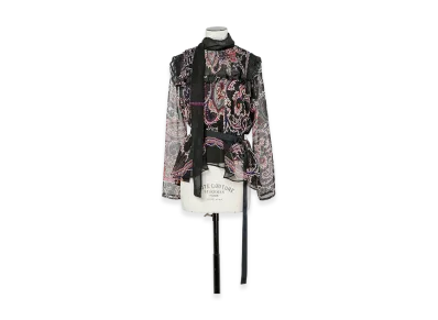 sacai Paisley Print x Wool Knit Pullover "Black"