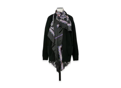 sacai Paisley Print x Wool Knit Cardigan "Black/Black"