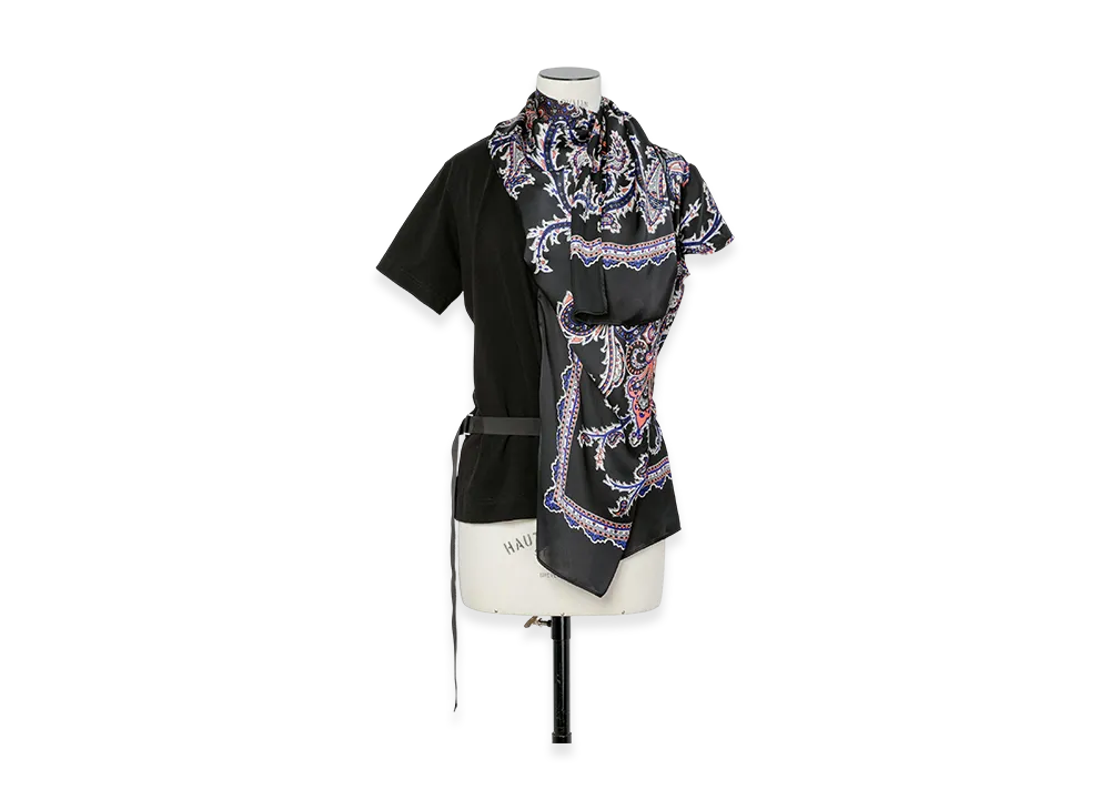 sacai Paisley Print x Cotton Jersey T-Shirt "Black/Black"