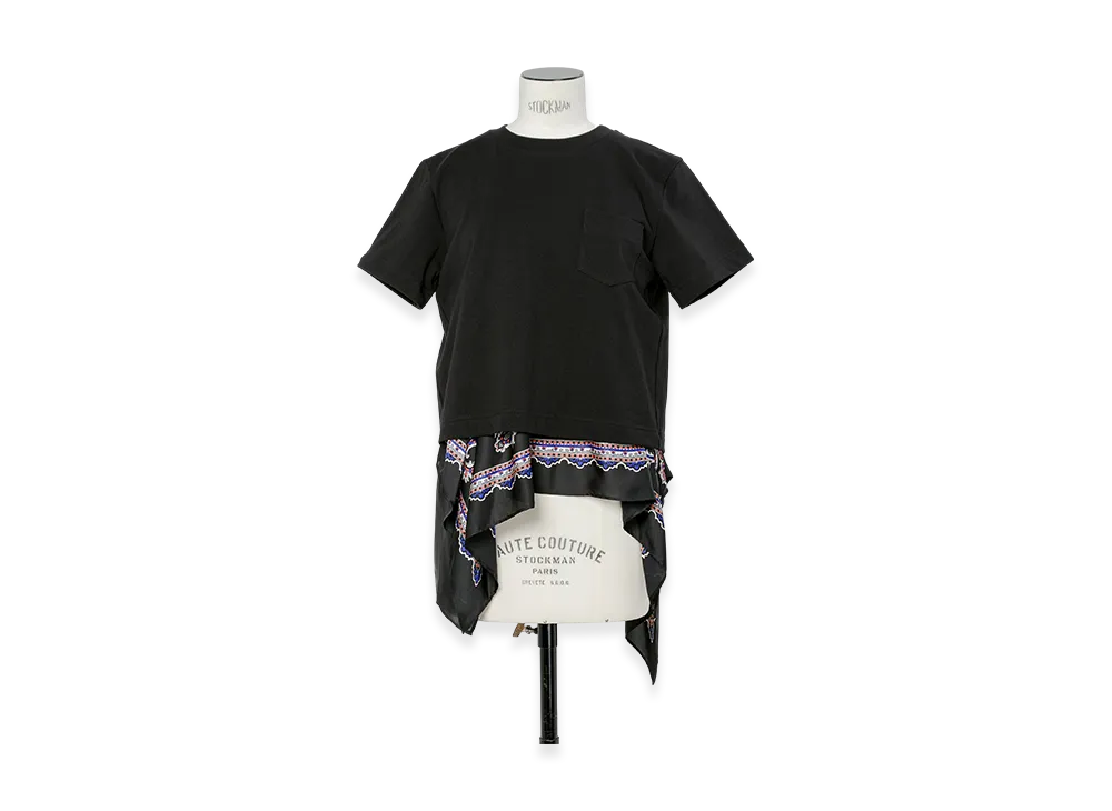 sacai Paisley Print x Cotton Jersey T-Shirt "Black/Black"