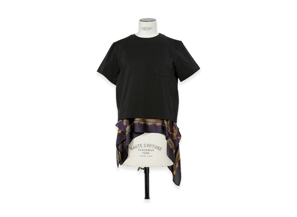 sacai Paisley Print x Cotton Jersey T-Shirt "Black/Navy"