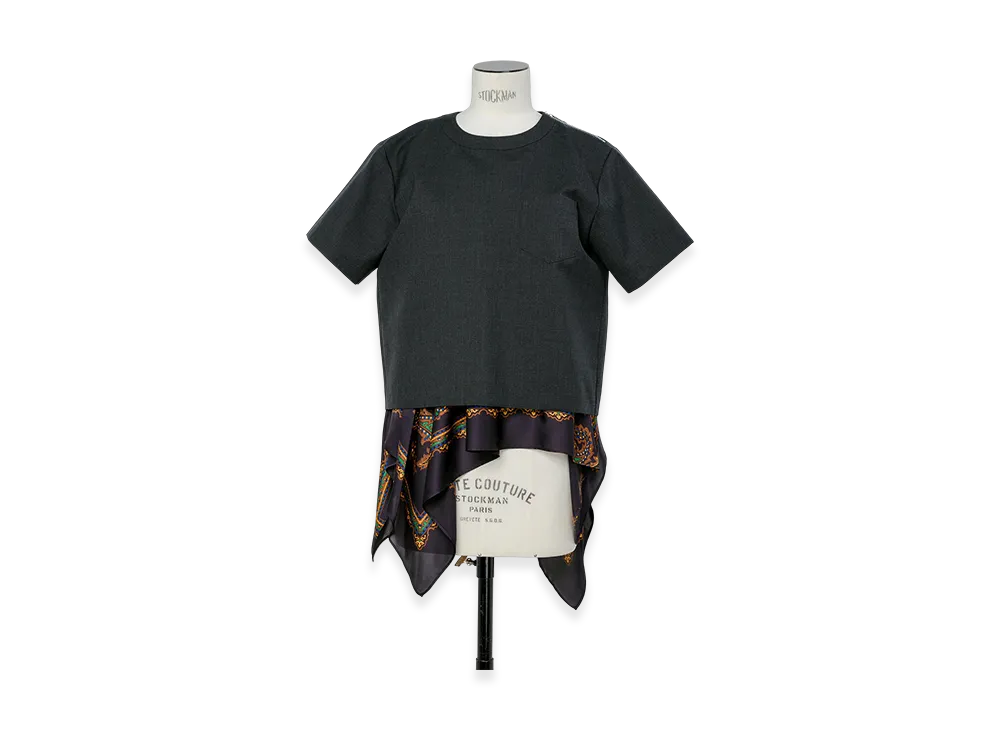 sacai Suiting x Paisley Print Pullover "Charcoal Gray/Navy"