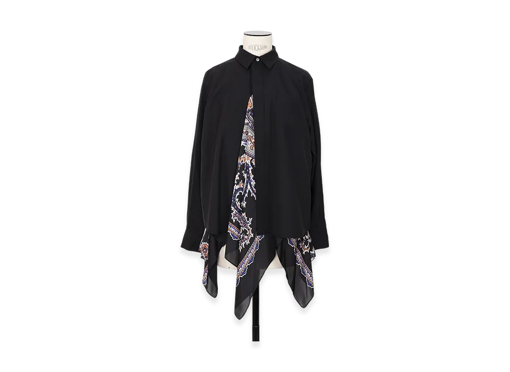 sacai Suiting x Paisley Print Shirt "Black/Black"