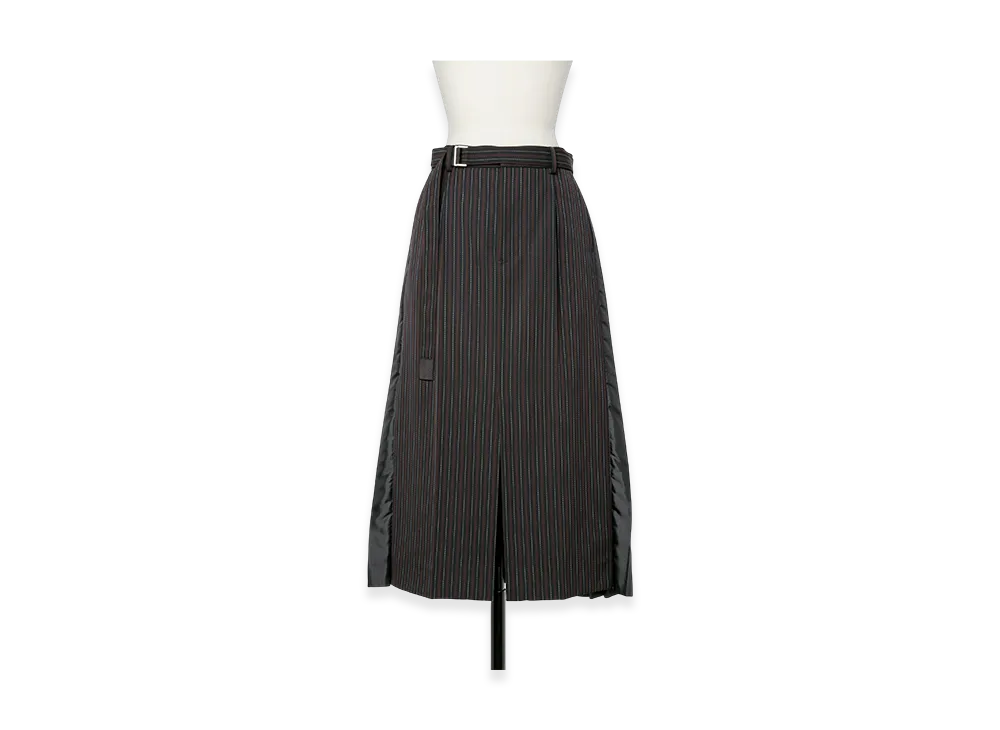 sacai Stripe Doeskin Skirt "Black"