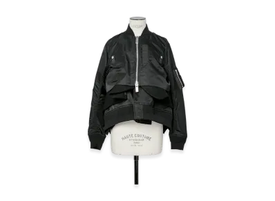 sacai Nylon Twill x Wool Melton Blouson "Black"