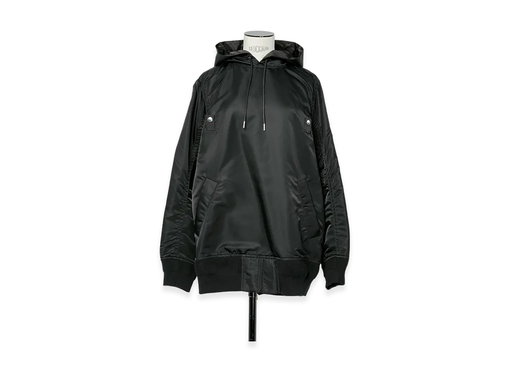 sacai Nylon Twill Hoodie "Black"