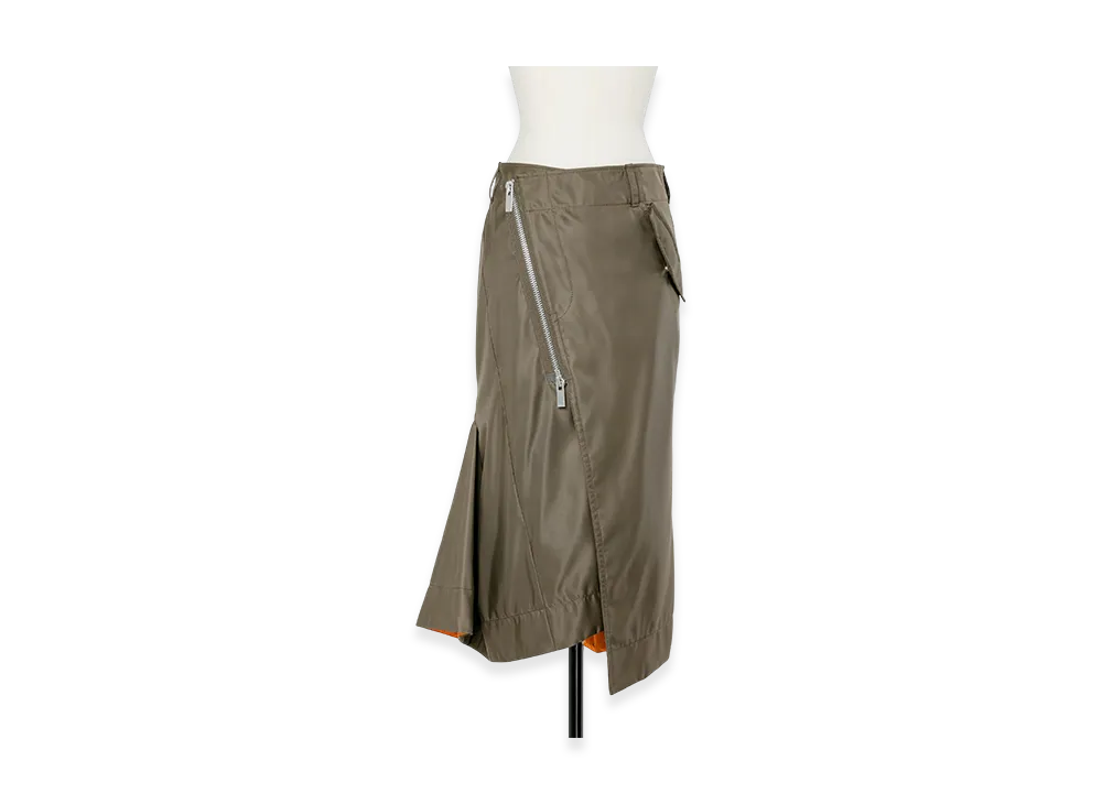 sacai Nylon Twill Skirt "Dark Khaki"