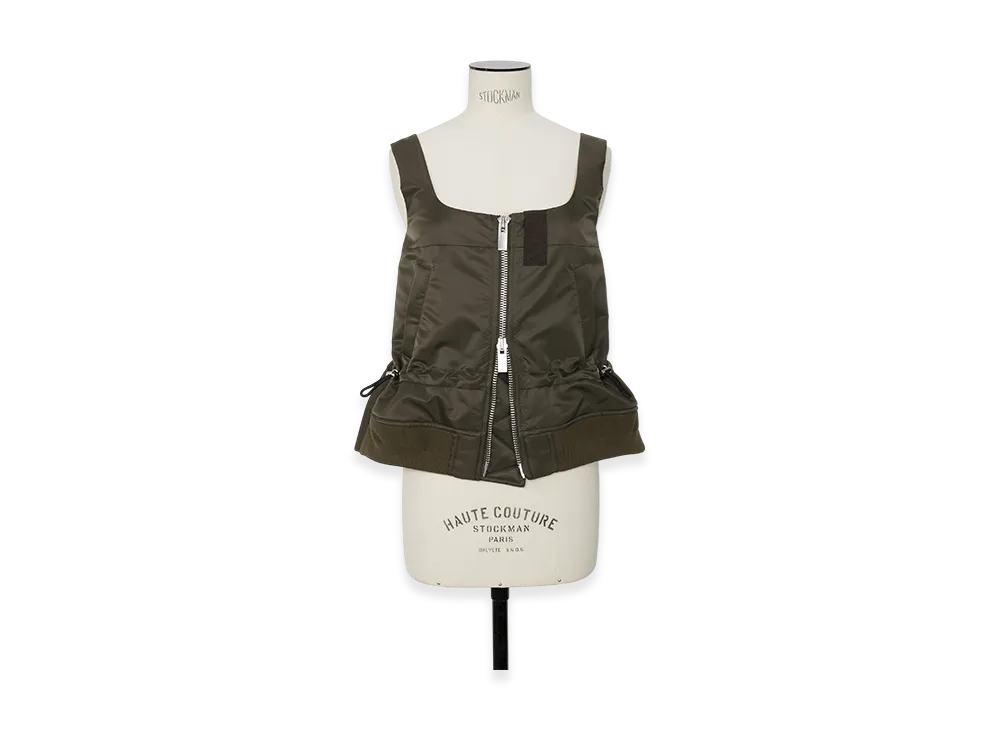 sacai Nylon Twill Tank Top "Dark Khaki"