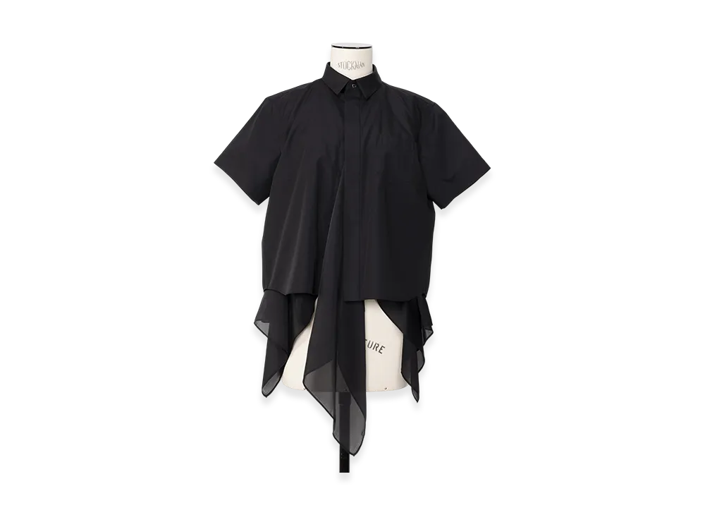 sacai Poplin x Satin Shirt "Black"