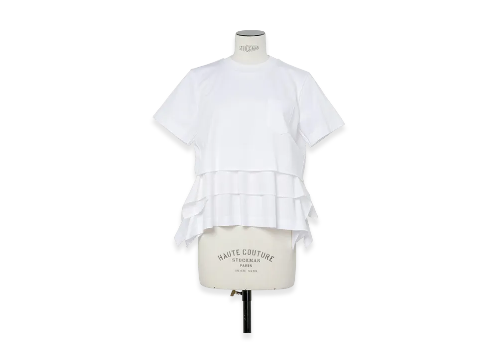 sacai Poplin x Cotton Jersey T-Shirt "Off White"