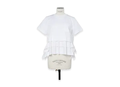 sacai Poplin x Cotton Jersey T-Shirt "Off White"
