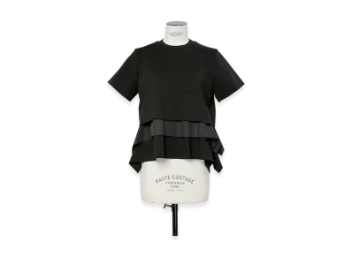 sacai Poplin x Cotton Jersey T-Shirt "Black/Black"