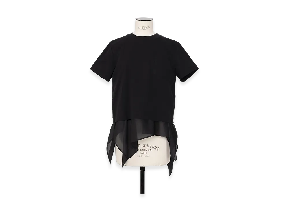 sacai Satin x Cotton Jersey T-Shirt "Black/Black"