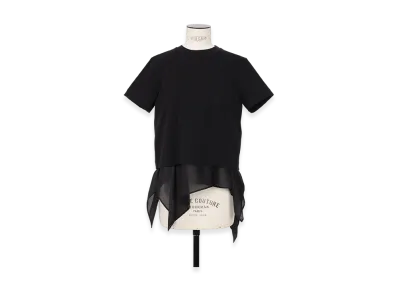 sacai Satin x Cotton Jersey T-Shirt "Black/Black"