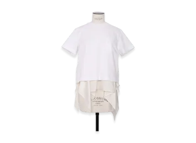 sacai Satin x Cotton Jersey T-Shirt "Off White"