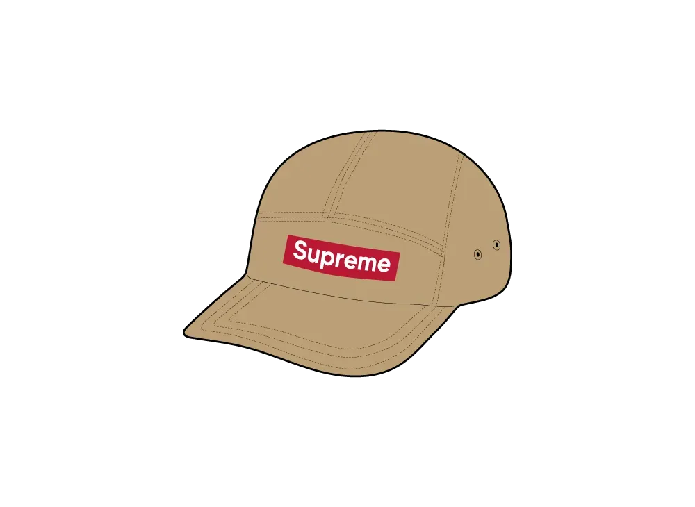 シュプリーム Supreme Washed Chino Twill Tan Supreme Washed Chino Twill Camp Cap (FW24) - $48