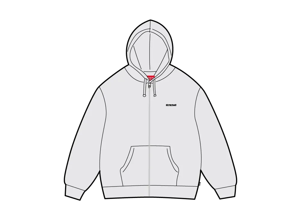 Supreme IDGAF Zip Up Hooded Sweatshirt "Heather Grey"