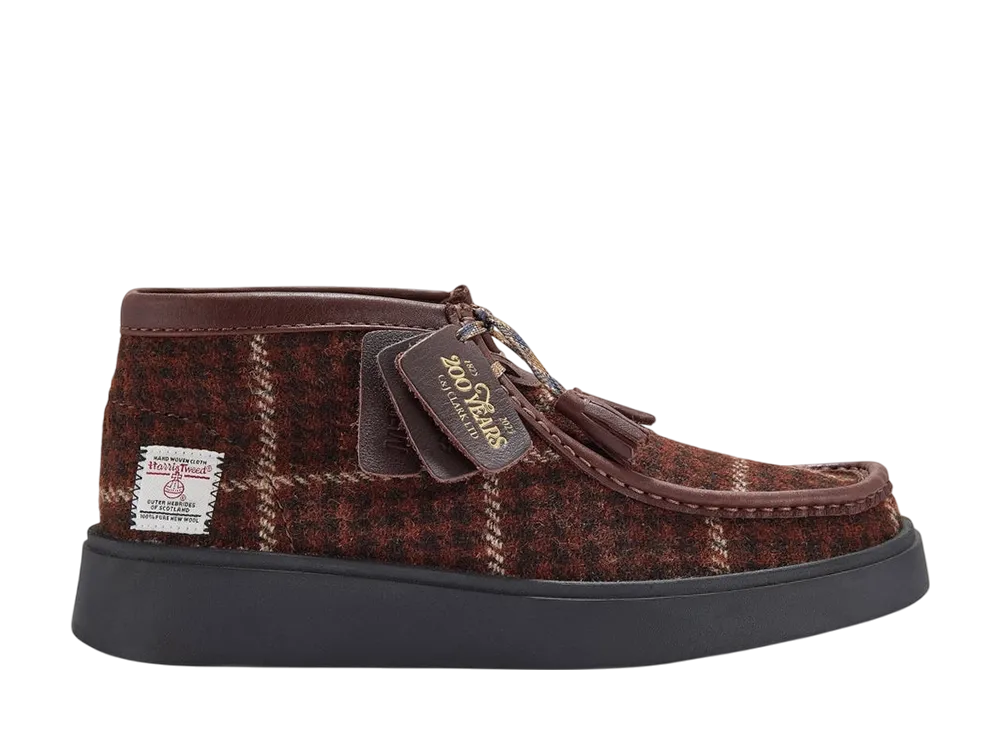 Harris Tweed × Clarks Torview Hi "Burgundy Combi"