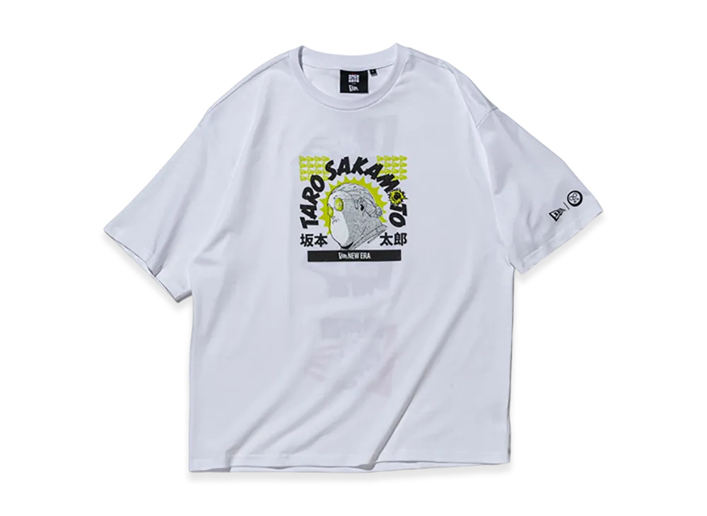 NEW ERA x SAKAMOTO DAYS Short Sleeve Oversized Cotton T-Shirt Flag Logo "White"