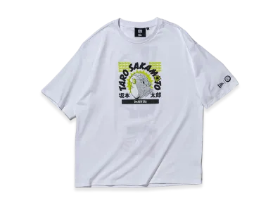 NEW ERA x SAKAMOTO DAYS Short Sleeve Oversized Cotton T-Shirt Flag Logo "White"