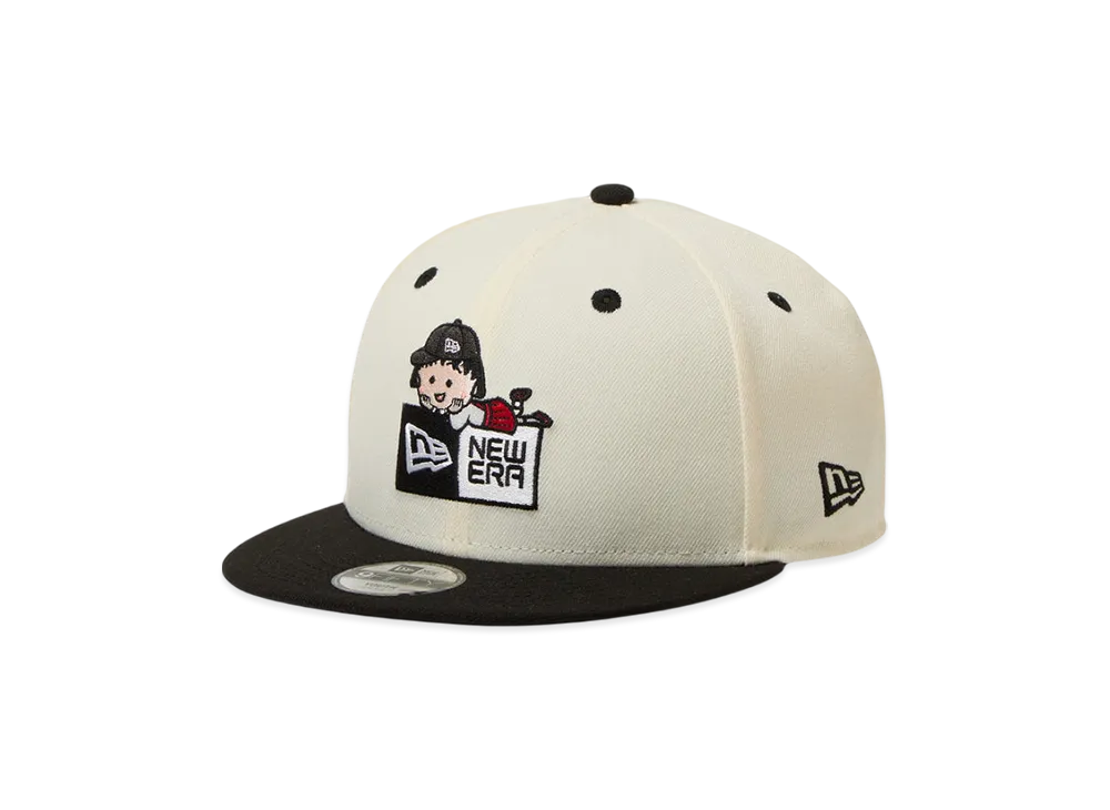 NEW ERA x Chibi Maruko Chan Kids' Youth 9Fifty Box Logo Maruko "Chrome White/Black"
