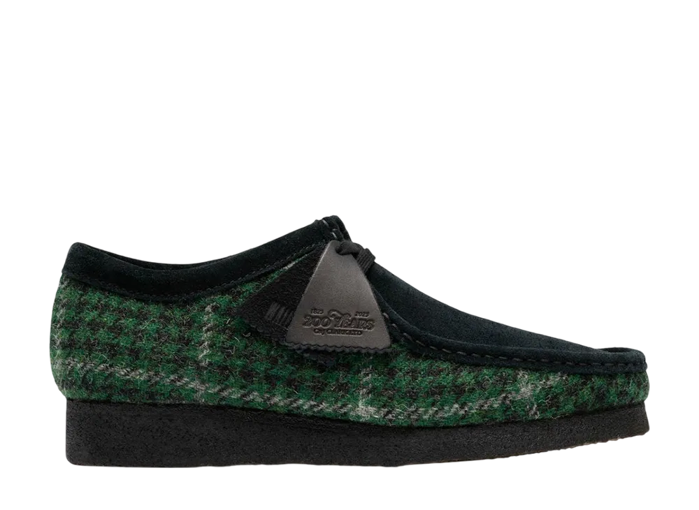 Harris Tweed × Clarks Wallabee "Green Tweed Combi"
