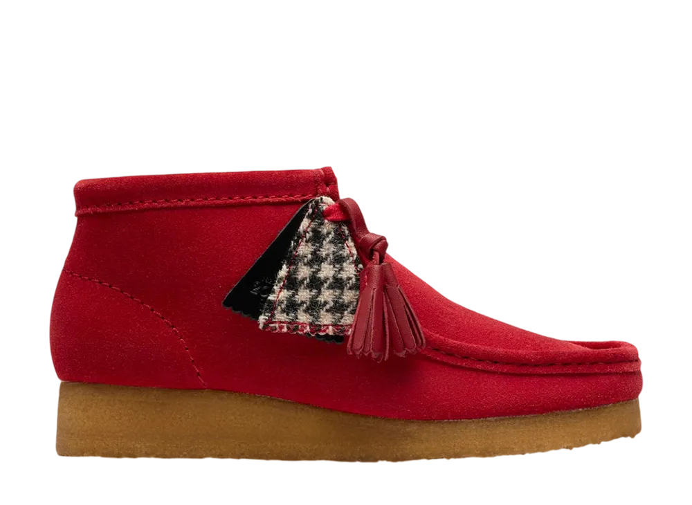 Harris Tweed × Clarks Women's Wallabee Boot "Red Suede"
