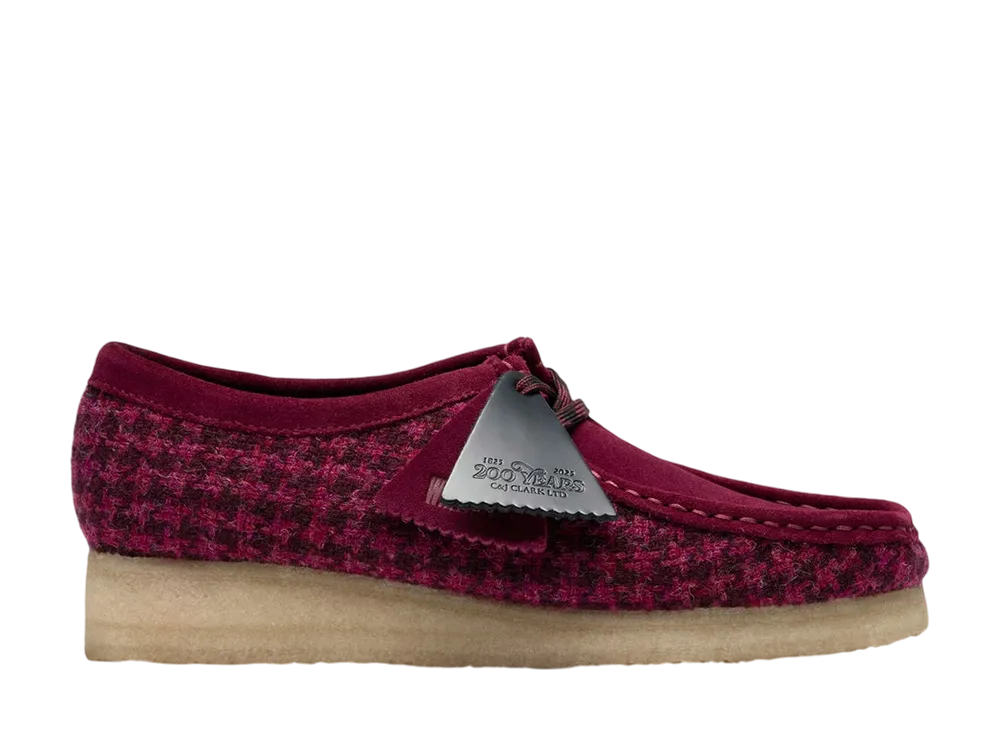 Harris Tweed × Clarks Women's Wallabee "Purple Tweed Combi"