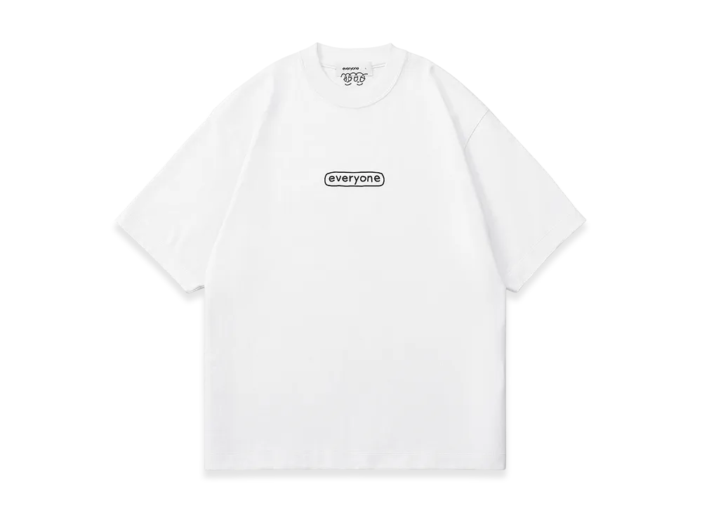 everyone j.30000 Sketchy Logo Short Sleeve Tee Shirt "White"