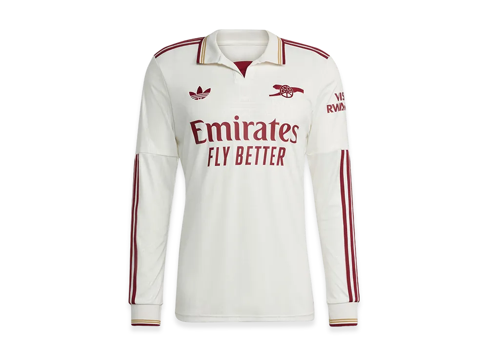 adidas Arsenal 25/26 Long Sleeve Third Uniform "Cloud White/Team Coll Burgundy 2"