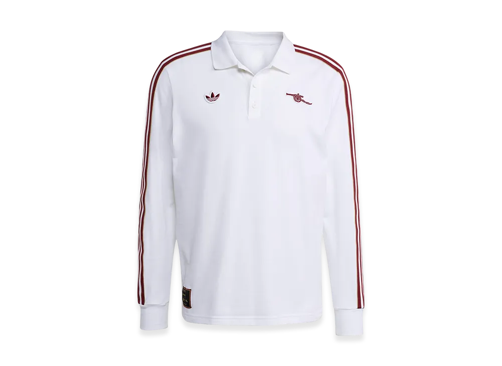 adidas Arsenal Terrace Icon Long Sleeve Polo Shirt "White"