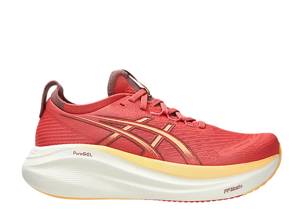 アシックス ウィメンズ ゲルニンバス27 "ダークピンククレイ/オレンジグロー"