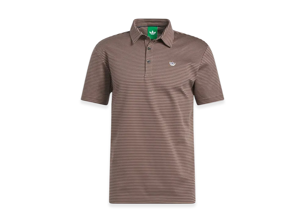 adidas Originals Golf Originals Striped Pique Polo "Trace Brown/Dark Brown"