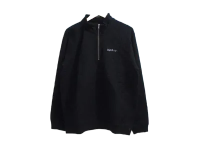 Supreme Herringbone Check Half Zip Pullover "Black"