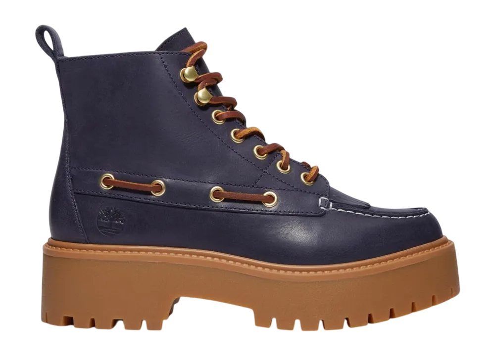 ティンバーランド ウィメンズ ストーン ストリート ミッド セブンアイ ブーツ "ダークブルーフルグレイン"