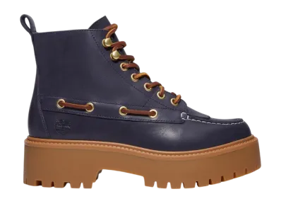 Timberland Women's Stone Street Mid 7 Eye Platform Boot "Dark Blue Full Grain"