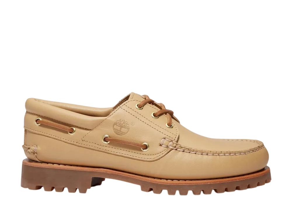 ティンバーランド オーセンティック スリーアイ ラグ ハンドソーン ボートシューズ "ライトベージュ"
