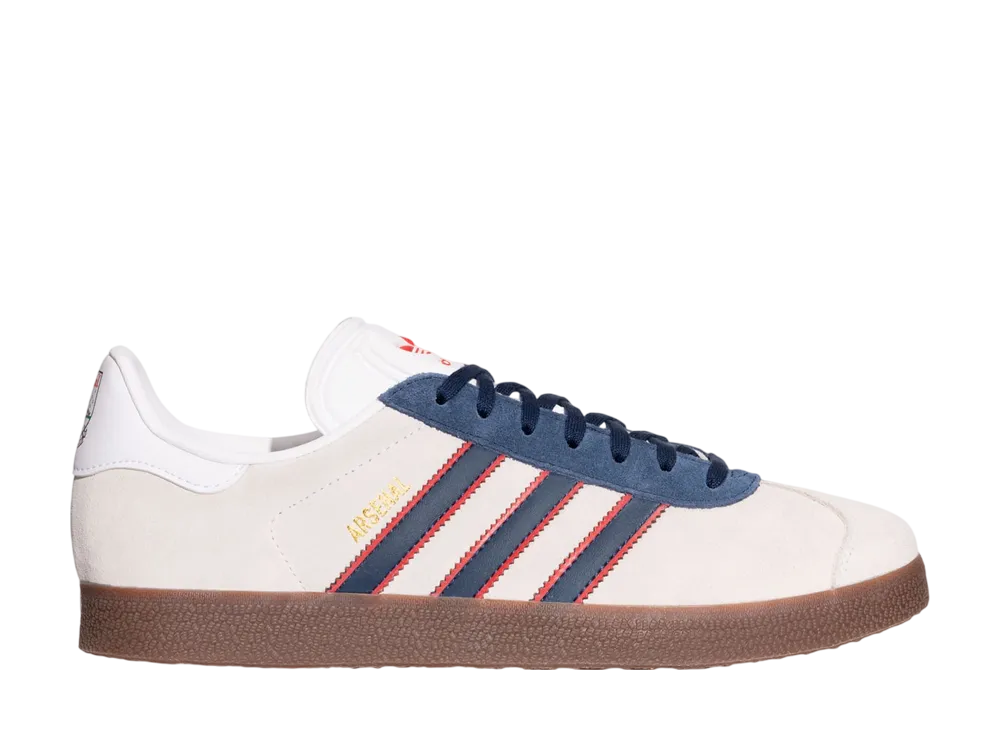 Arsenal × adidas Gazelle "Cloud White/Red/Collegiate Navy"