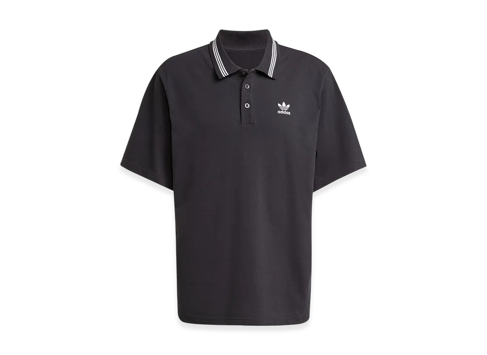 adidas Adicolor Loose-Fit Polo Shirt "Black/White"