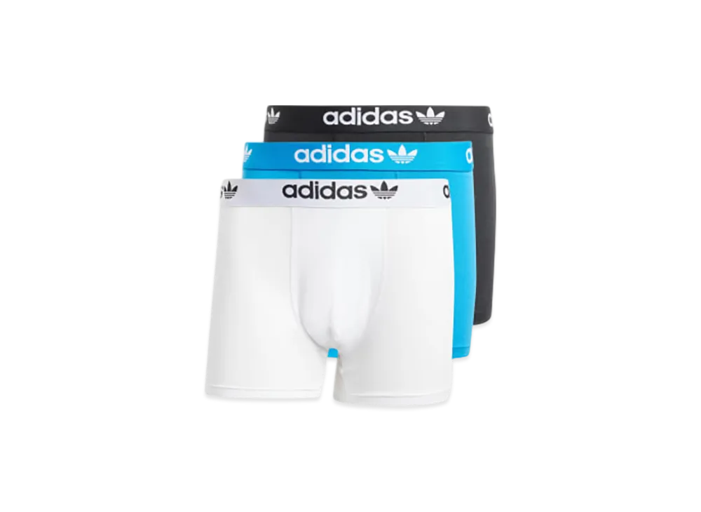 adidas Comfort Flex Cotton Three Stripes Trunks "Black/Blue Bird/White"