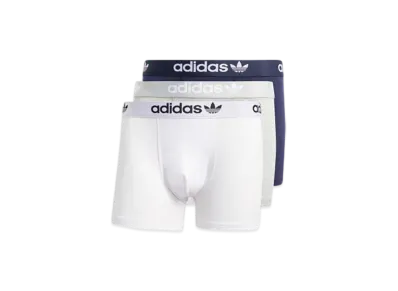 adidas Comfort Flex Cotton Three Stripes Trunks "White/Gray/Navy"