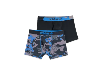 adidas Comfort Flex Cotton Print Trunks 2-Pack "Black/Blue"