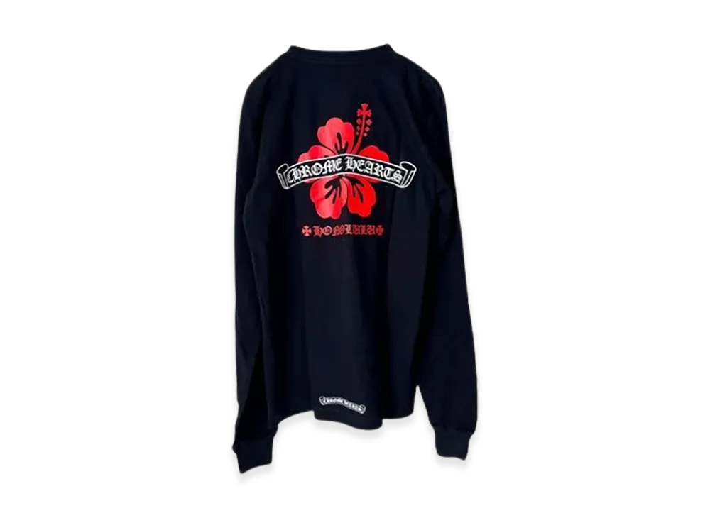Chrome Hearts Honolulu Limited Edition Scroll Hibiscus L/S T-Shirt "Black"